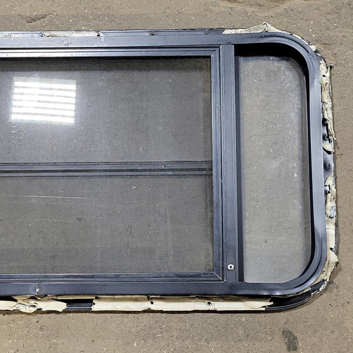 Used Black Radius Opening Window : 36 3/4" W X 19 3/4" H X 2" D