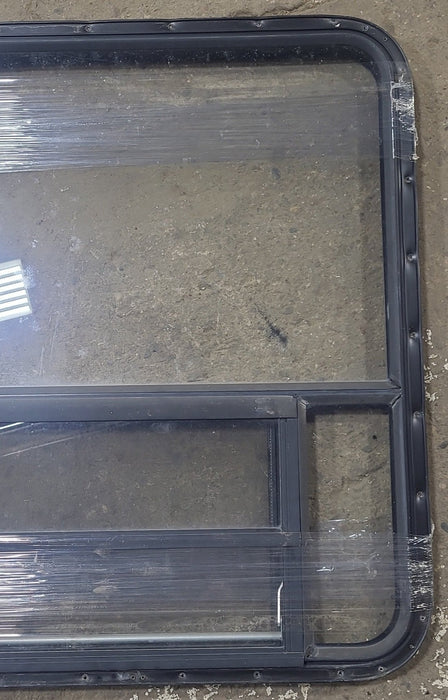 Used Black Radius Opening Window : 36 3/4" W x 36 3/4" H x 1 1/4" D
