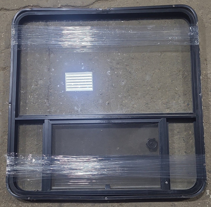 Used Black Radius Opening Window : 36 3/4" W x 36 3/4" H x 1 1/4" D