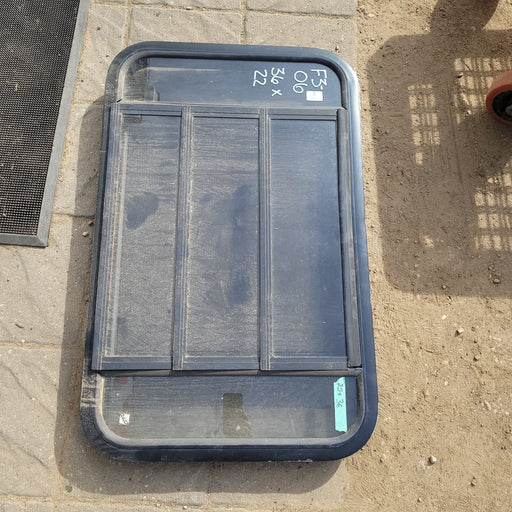 Used Black Radius Opening Window : 36 X 22 X 2" D - Young Farts RV Parts