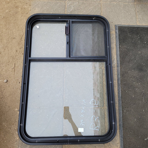 Used Black Radius Opening Window : 36 X 24 X 2" D - Young Farts RV Parts