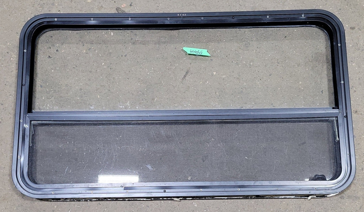 Used Black Radius Opening Window : 40 3/8" W X 25 1/2" H X 2" D
