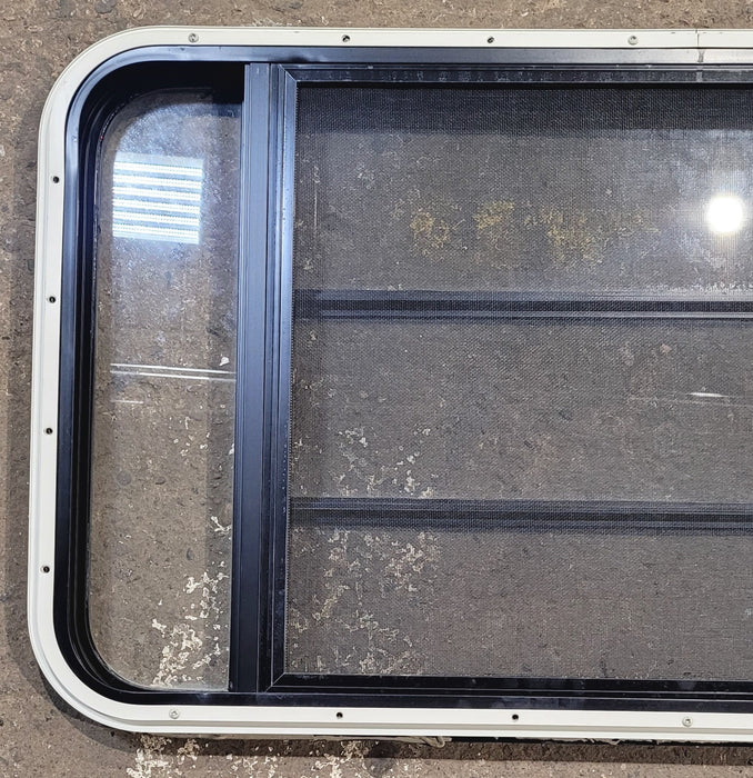 Used Black Radius Opening Window : 41 1/2" W x 21 3/4" H x 1 1/4" D