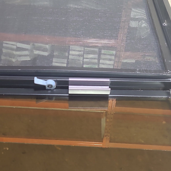 Used Black Radius Opening Window : 42 1/2" W x 22 3/4" H x 1 3/4" D
