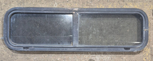 Used Black Radius Opening Window : 42 1/4" W x 11 3/4" H x 1 7/8" - Young Farts RV Parts