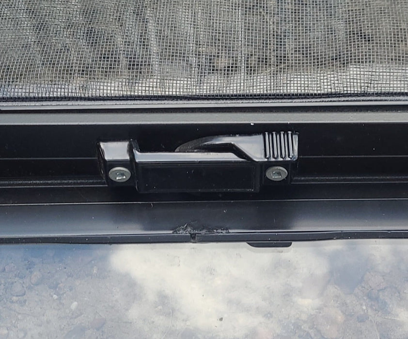 Used Black Radius Opening Window : 42 1/4" W x 11 3/4" H x 1 7/8" D