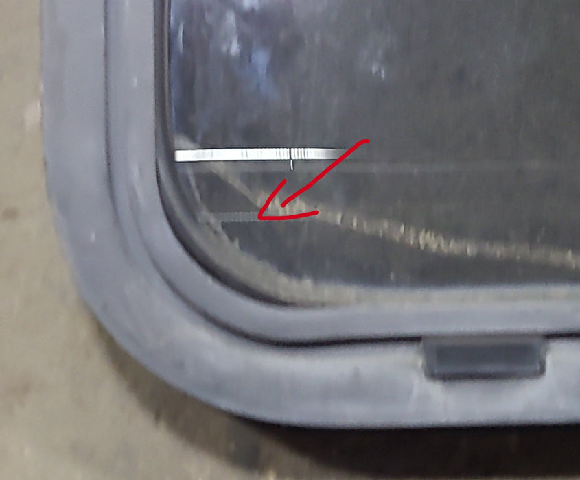 Used Black Radius Opening Window : 42 1/4" W x 17 3/4" H x 1 3/4" D