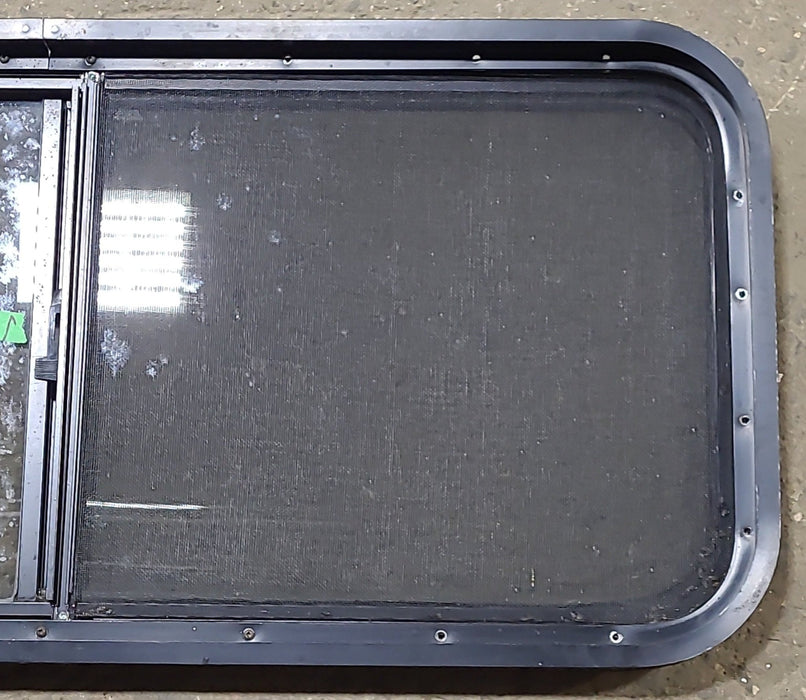 Used Black Radius Opening Window : 42 1/4" W x 17 3/4" H x 1 3/4" D