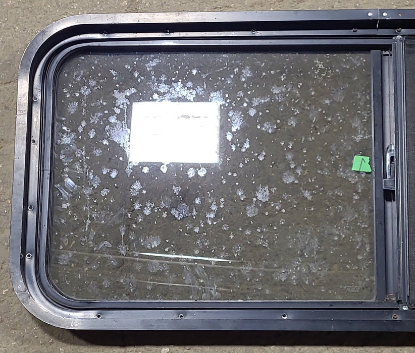 Used Black Radius Opening Window : 42 1/4" W x 17 3/4" H x 1 3/4" D