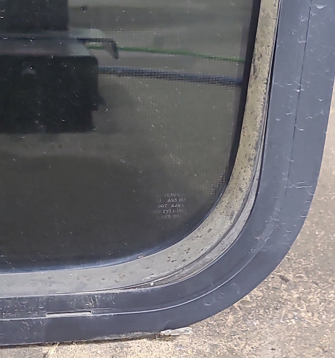 Used Black Radius Opening Window : 43 1/2" W x 39 1/2" H x 1 5/8" D