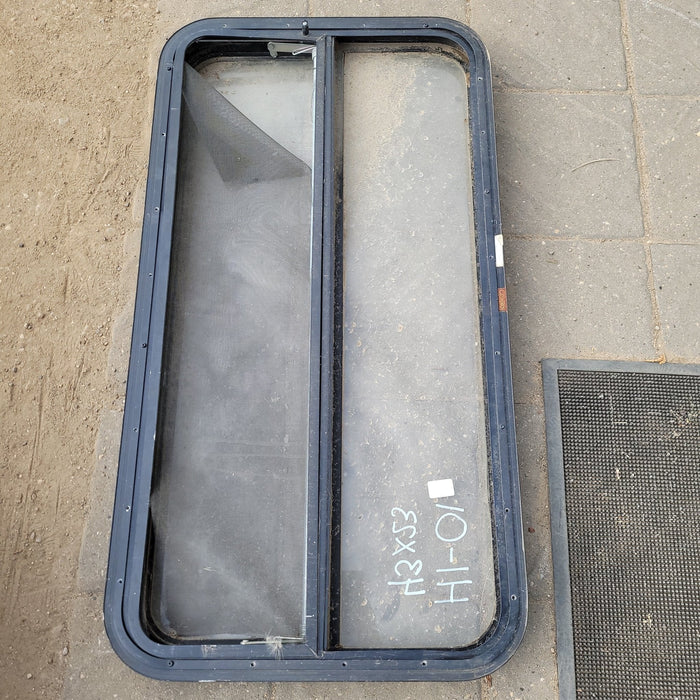Used Black Radius Opening Window : 41 1/2" X 21 1/4" X 1 3/4" D
