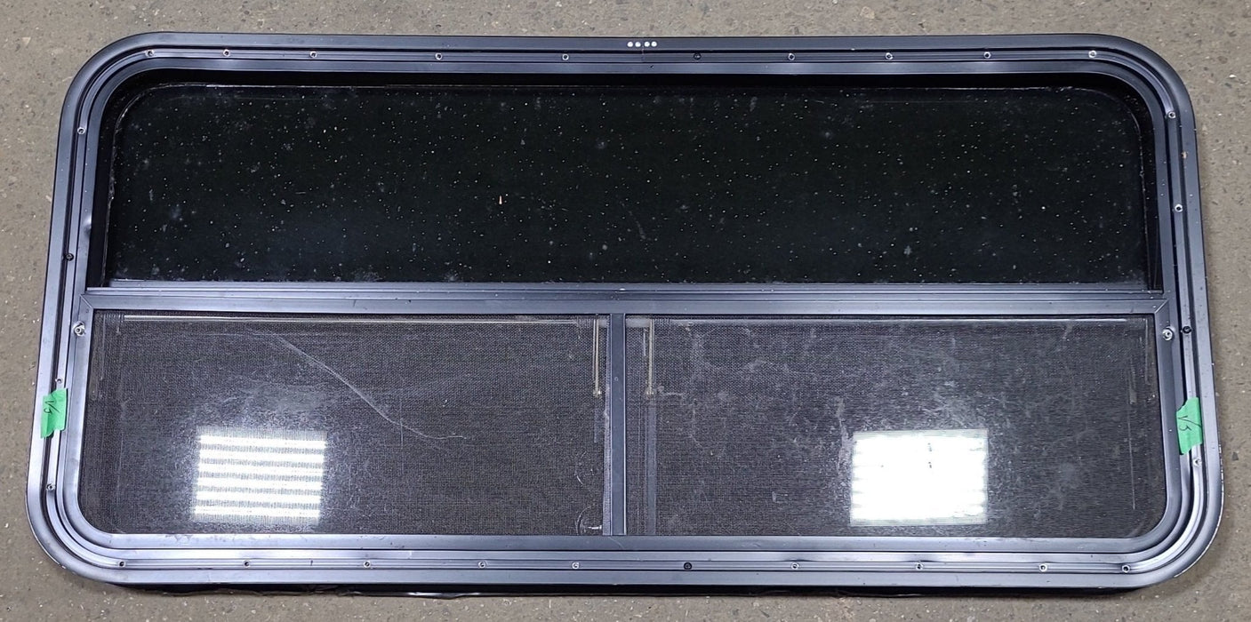 Used Black Radius Opening Window : 45 1/2" W X 21 3/8" H X 2" D