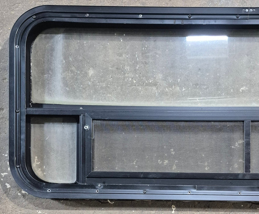 Used Black Radius Opening Window : 45 1/4" W x 17 1/4" H x 1 7/8" D