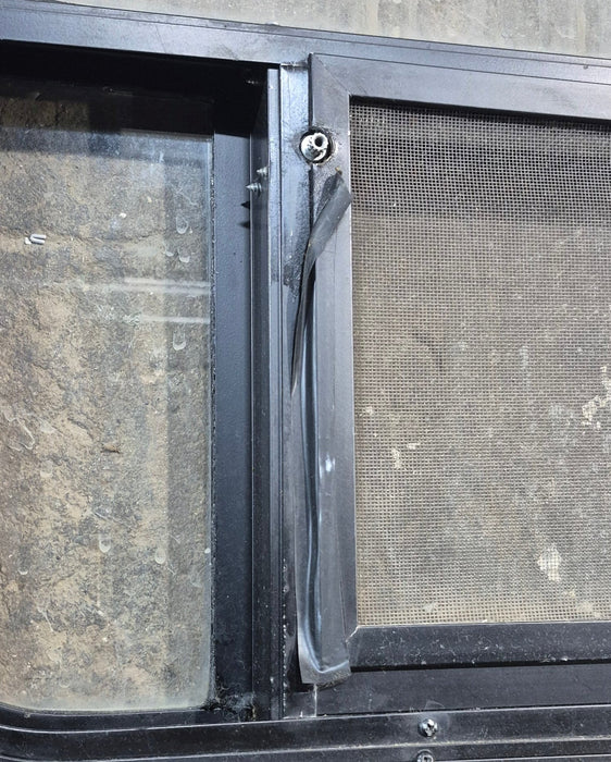 Used Black Radius Opening Window : 45 1/4" W x 21 1/4" H x 1 7/8" D
