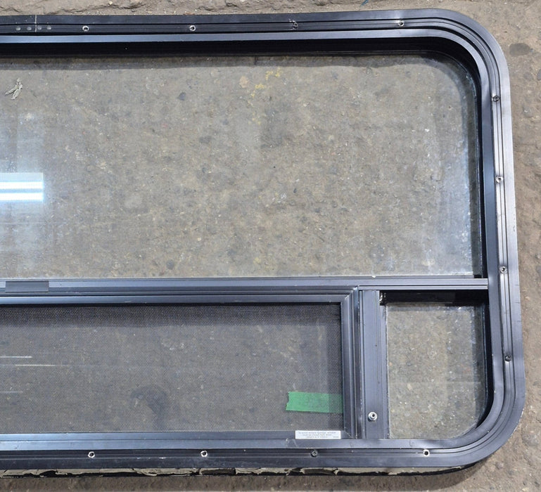 Used Black Radius Opening Window : 45 1/4" W x 21 1/4" H x 1 7/8" D