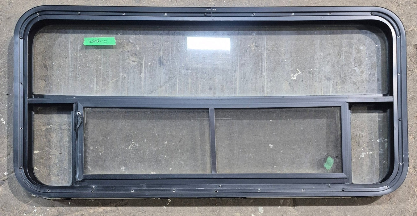 Used Black Radius Opening Window : 45 1/4" W x 21 1/4" H x 1 7/8" D