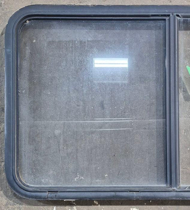Used Black Radius Opening Window : 45 1/4" W x 25 1/4" H x 1 7/8" D