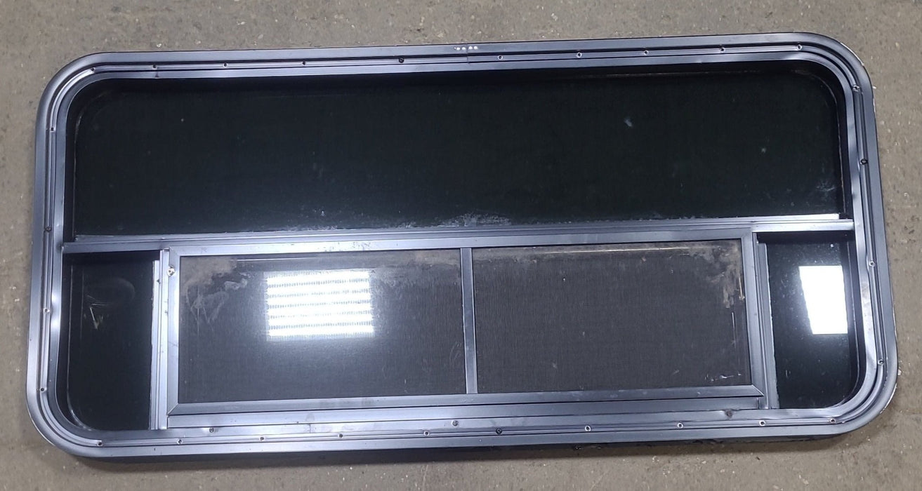 Used Black Radius Opening Window : 45 3/8" W X 21 1/2" H X 2" D