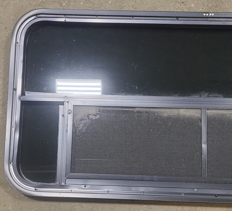 Used Black Radius Opening Window : 45 3/8" W X 21 1/2" H X 2" D