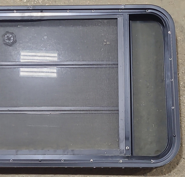 Used Black Radius Opening Window : 45 3/8" W x 22 1/2" H x 1 3/4" D