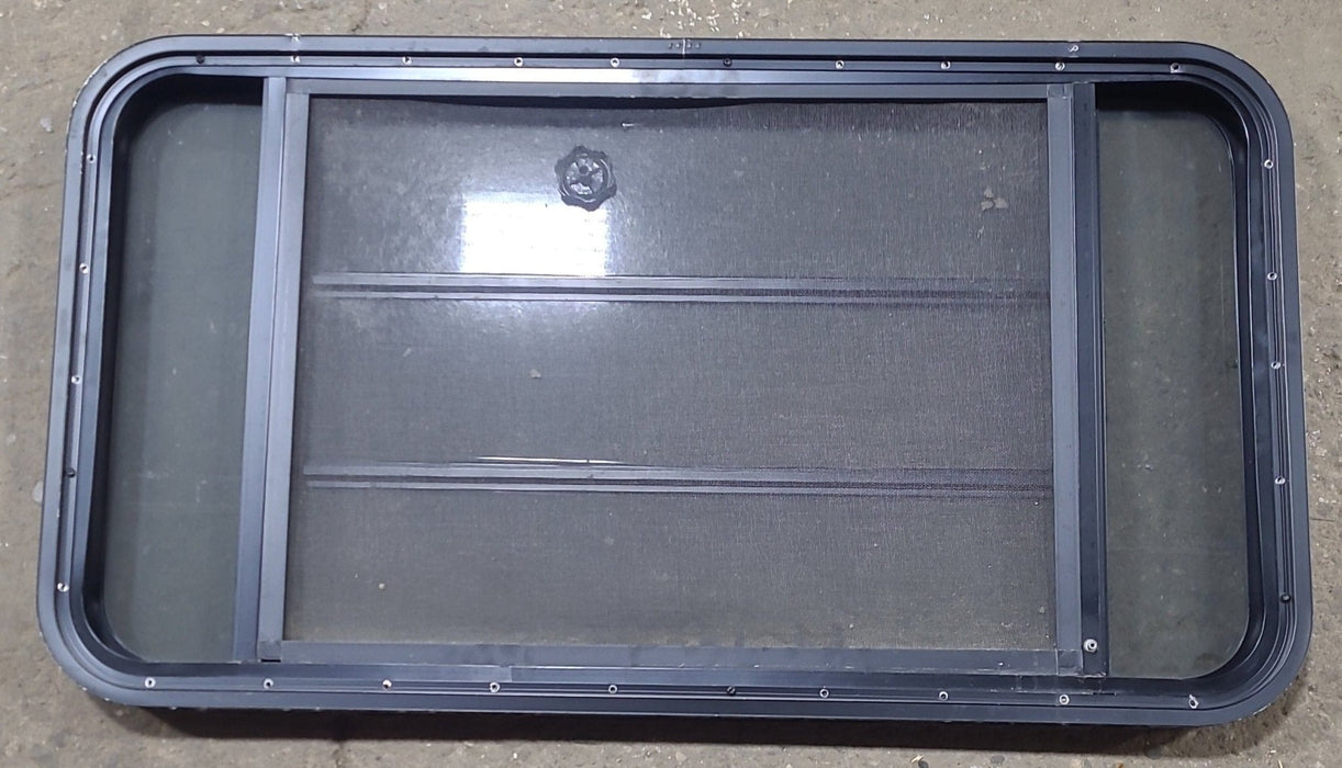 Used Black Radius Opening Window : 45 3/8" W x 22 1/2" H x 1 3/4" D