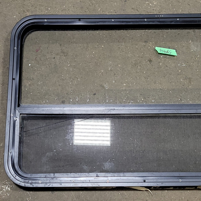 Used Black Radius Opening Window : 45 3/8" W X 25 1/2" H X 2" D
