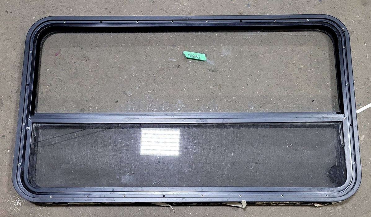 Used Black Radius Opening Window : 45 3/8" W X 25 1/2" H X 2" D