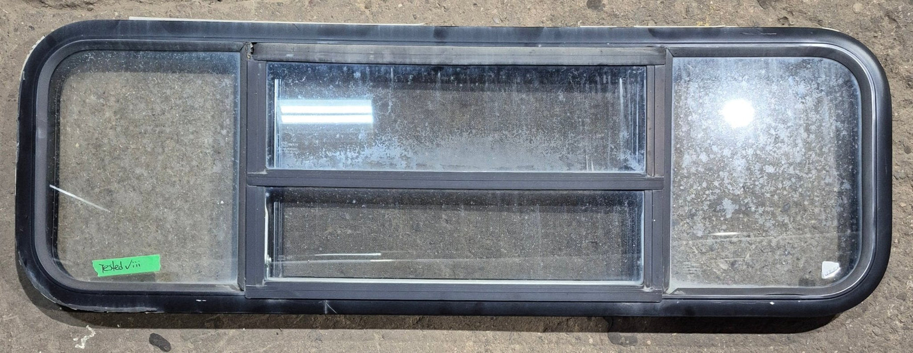 Used Black Radius Opening Window : 47 1/2" W x 14 3/4" H x 1 3/4" D