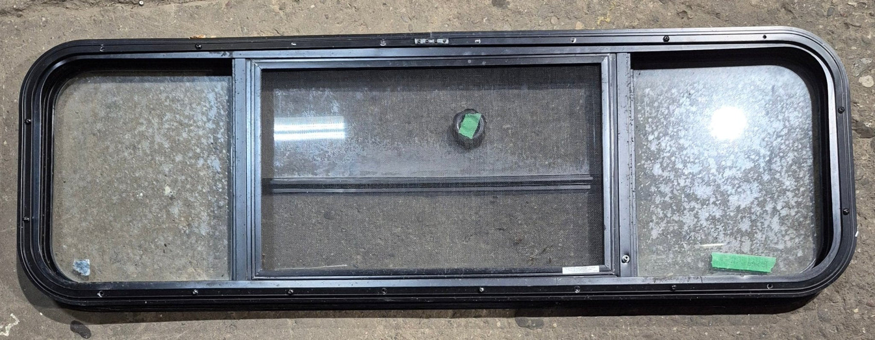 Used Black Radius Opening Window : 47 1/2" W x 14 3/4" H x 1 3/4" D