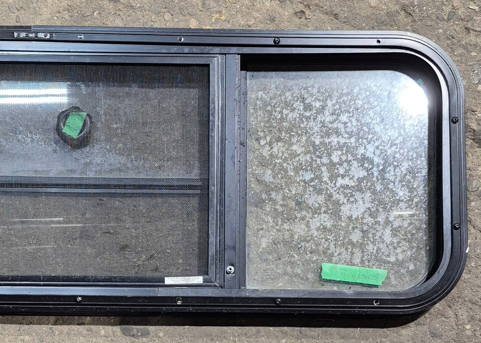 Used Black Radius Opening Window : 47 1/2" W x 14 3/4" H x 1 3/4" D