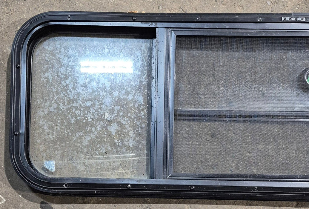 Used Black Radius Opening Window : 47 1/2" W x 14 3/4" H x 1 3/4" D