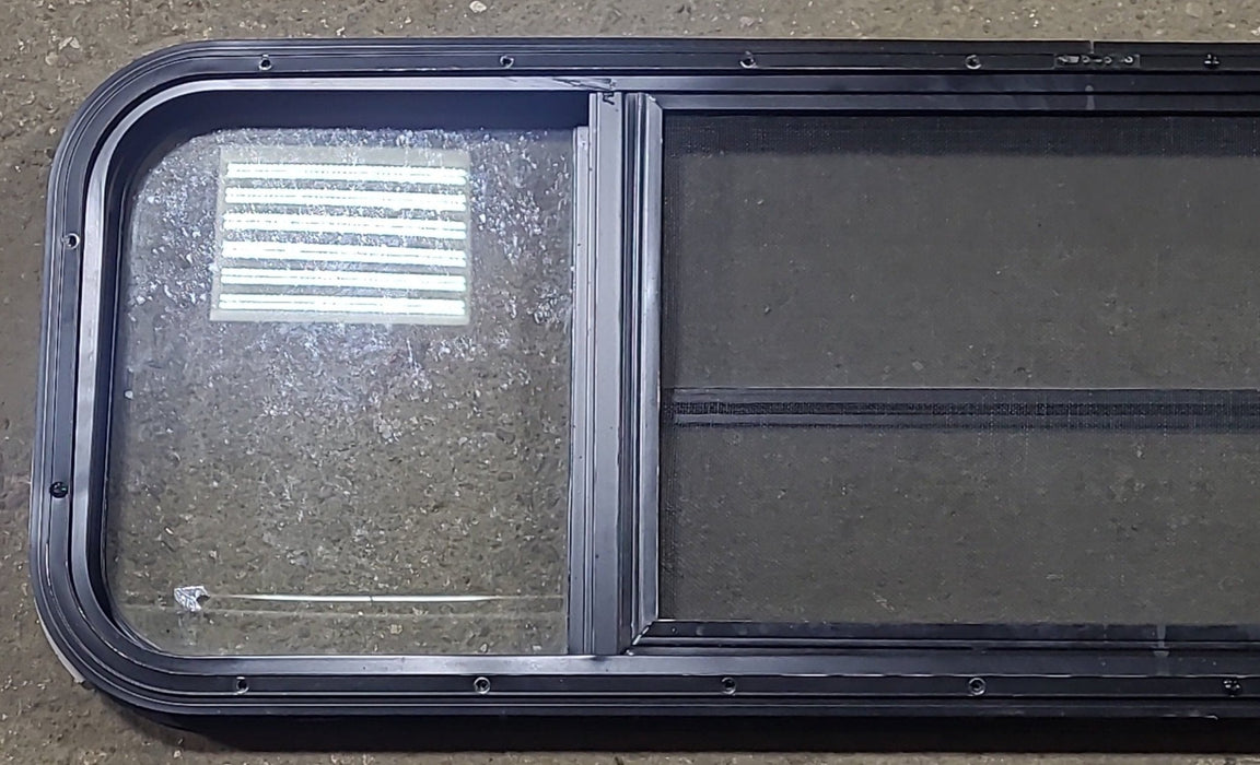 Used Black Radius Opening Window : 47 1/2" W x 14 3/4" H x 1 5/8" D