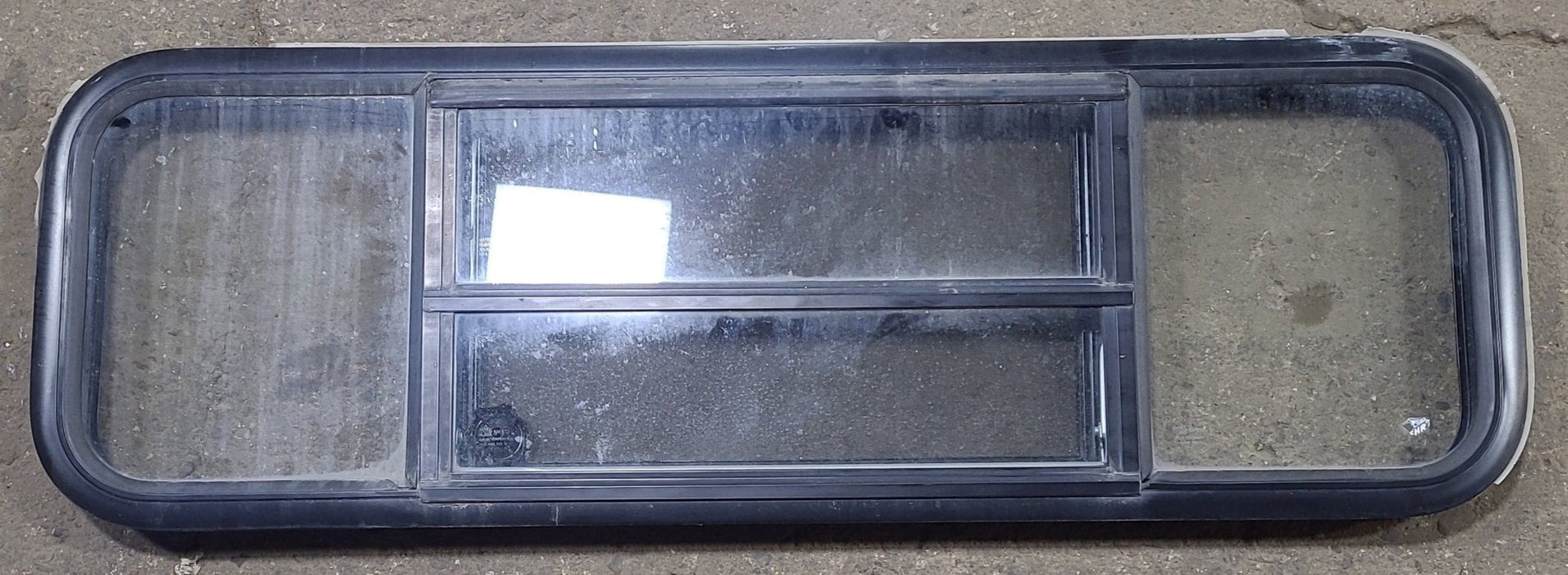 Used Black Radius Opening Window : 47 1/2" W x 14 3/4" H x 1 5/8" D
