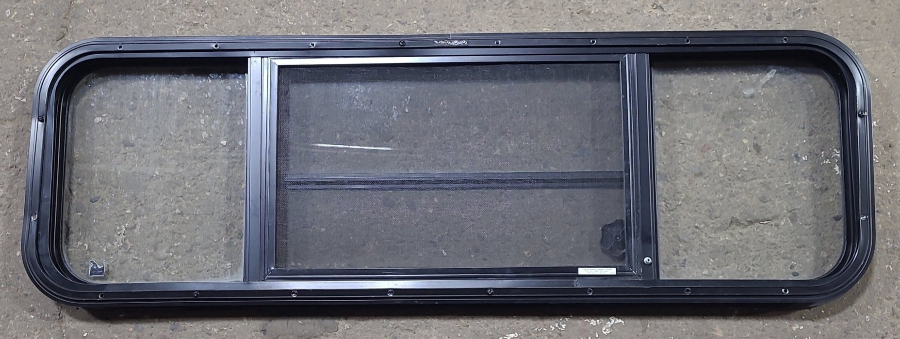 Used Black Radius Opening Window : 47 1/2" W x 14 3/4" H x 1 5/8" D