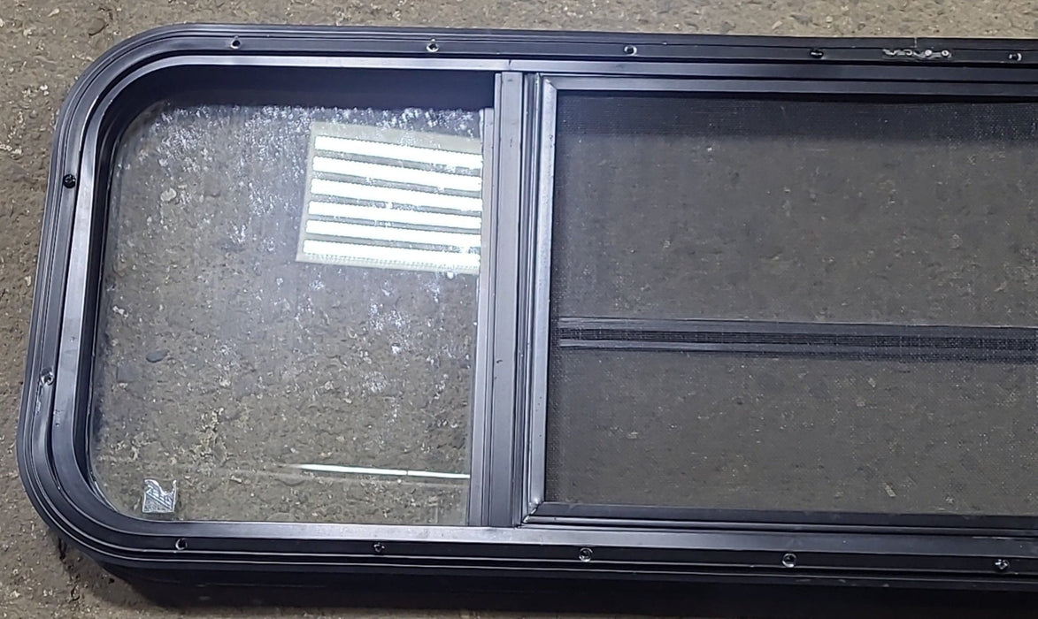 Used Black Radius Opening Window : 47 1/2" W x 14 3/4" H x 1 5/8" D