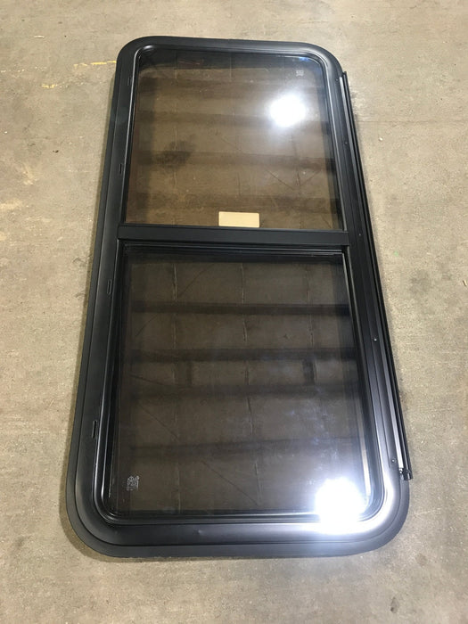 Used Black Radius Opening Window : 47 1/2" W x 21 1/2" H x 1 1/2" D