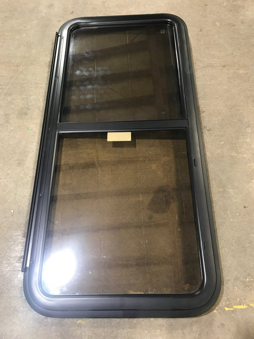 Used Black Radius Opening Window : 47 1/2" W x 21 1/2" H x 1 1/2" D