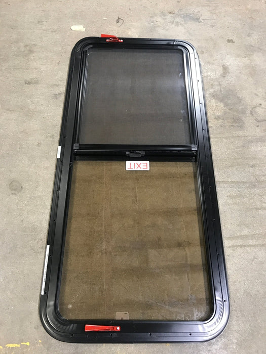 Used Black Radius Opening Window : 47 1/2" W x 21 1/2" H x 1 1/2" D