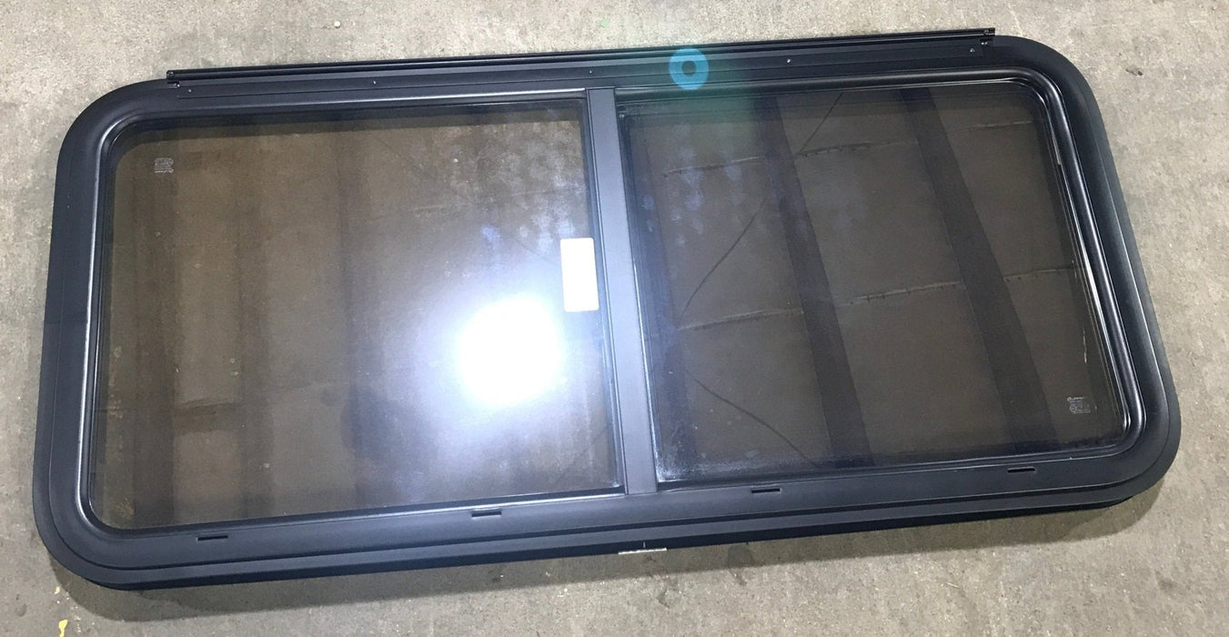 Used Black Radius Opening Window : 47 1/2" W x 21 1/2" H x 1 1/2" D