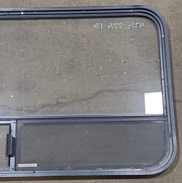 Black Radius Opening Window : 47 1/2" W x 22 1/4" H x 1 1/4" D