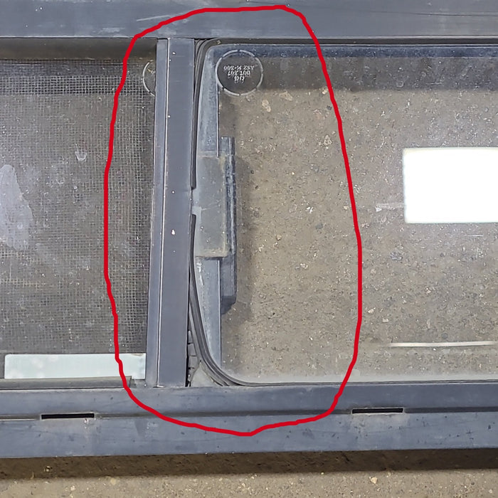 Black Radius Opening Window : 47 1/2" W x 22 1/4" H x 1 1/4" D