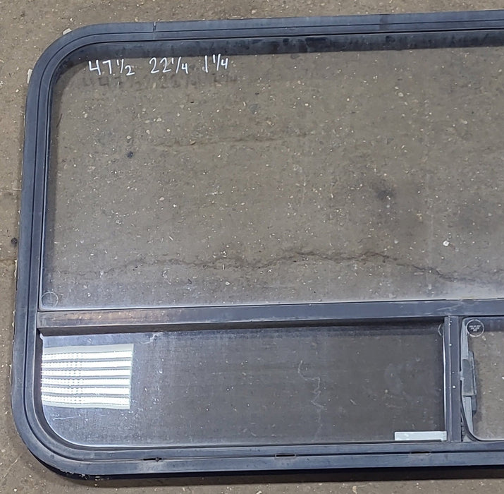 Black Radius Opening Window : 47 1/2" W x 22 1/4" H x 1 1/4" D