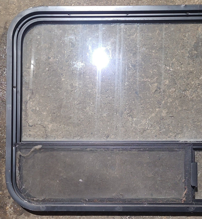 Used Black Radius Opening Window : 47 1/2" W x 25 1/2" H x 1 1/2" D
