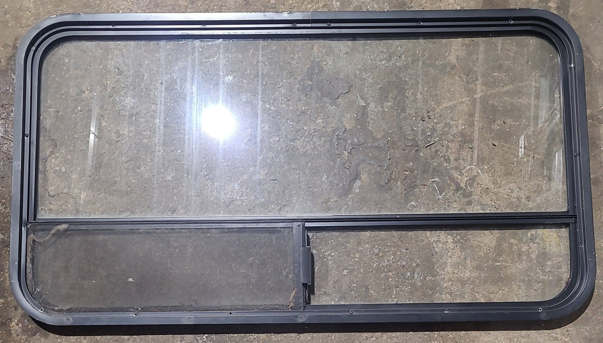 Used Black Radius Opening Window : 47 1/2" W x 25 1/2" H x 1 1/2" D