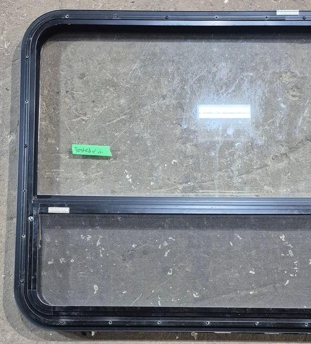 Used Black Radius Opening Window : 47 1/2" W x 28 1/4" H x 1 1/4" D