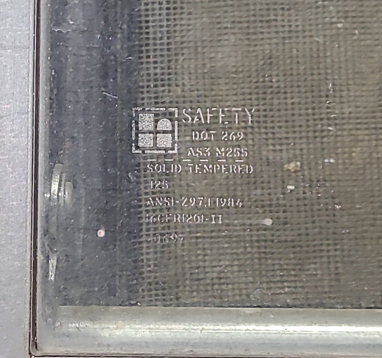 Used Black Radius Opening Window : 47 1/2" W x 34 1/4" H x 1 3/4" D - Young Farts RV Parts