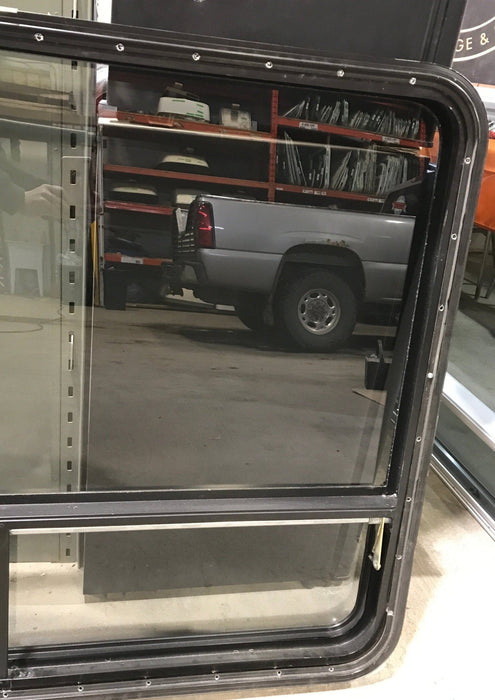 Used Black Radius Opening Window : 47 1/2" W x 35 1/2" H x 2" D