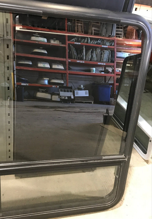 Used Black Radius Opening Window : 47 1/2" W x 35 1/2" H x 2" D