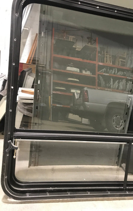 Used Black Radius Opening Window : 47 1/2" W x 35 1/2" H x 2" D