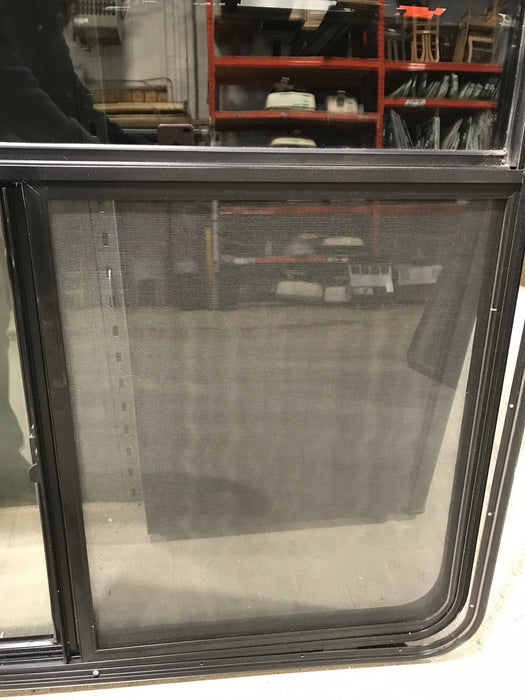 Used Black Radius Opening Window : 47 1/2" W x 39" H x 1 3/4" D